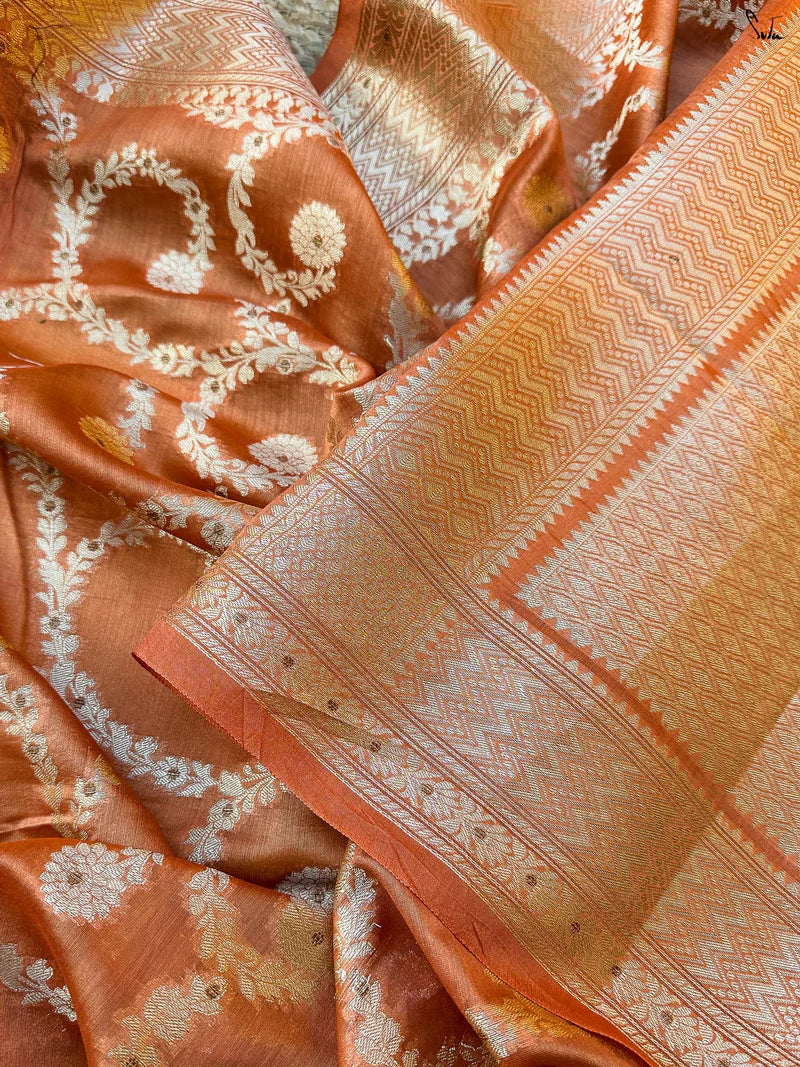Navy Pure Tussar Silk Hand Painted Saree with Unstitched Blouse Piece (Copy)