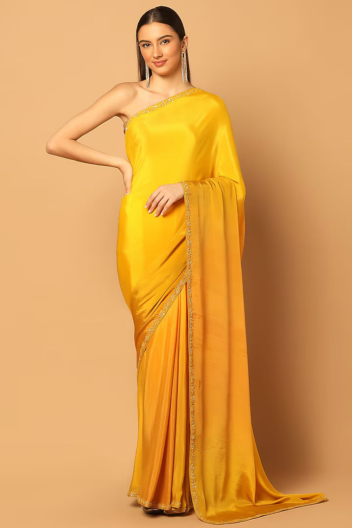 Light Yellow Bengal Pure Cotton Mulmul Kantha Printed Saree with Unstitched Blouse Piece (Copy)